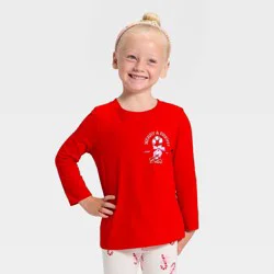 Toddler Girls' Holiday Long Sleeve Graphic T-Shirt - Cat & Jack™ Red 5T