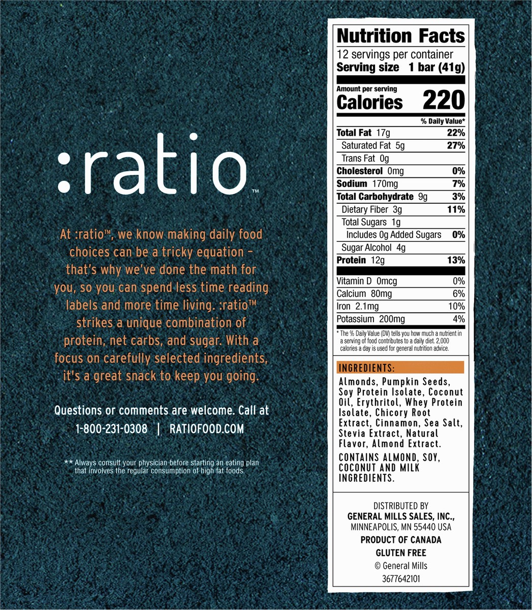 slide 10 of 12, :ratio KETO Friendly Crunchy Bars, Toasted Almond, Gluten Free Snack, 12 ct, 12 ct