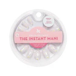 Olive & June Press-On Fake Nails - S Round - Daisy Chain: 42 Short Pieces, Round Shape, Gloss Finish, Recycled Plastic