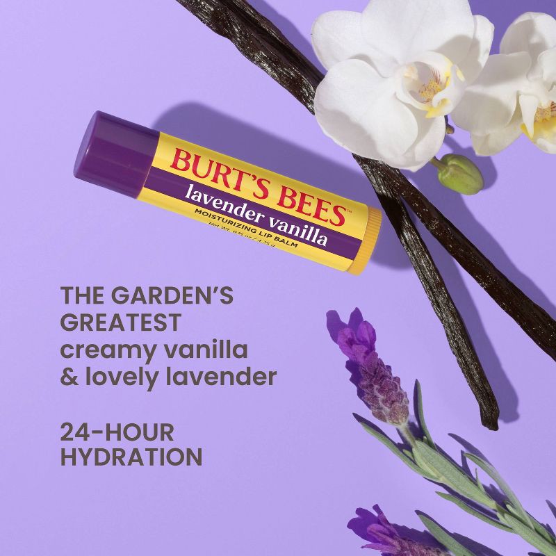 slide 3 of 10, Burt's Bees 100% Natural Origin Lavender Vanilla Lip Balm - 2pk/0.3oz, 2 ct; 0.3 oz