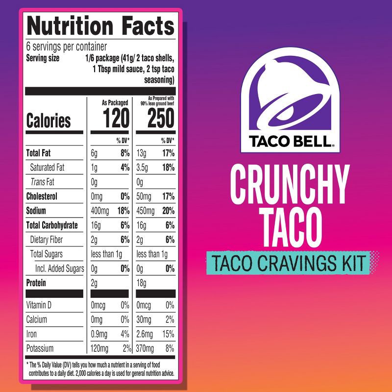 slide 8 of 9, Taco Bell Crunchy Taco Kit - 8.85oz/12ct, 8.85 oz, 12 ct