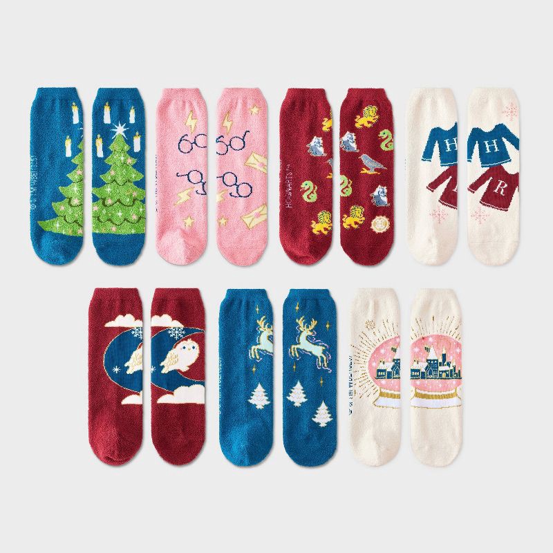 slide 2 of 4, Women's Harry Potter 7 Days of Cozy Crew Socks Gift Box - Assorted Color 4-10, 1 ct