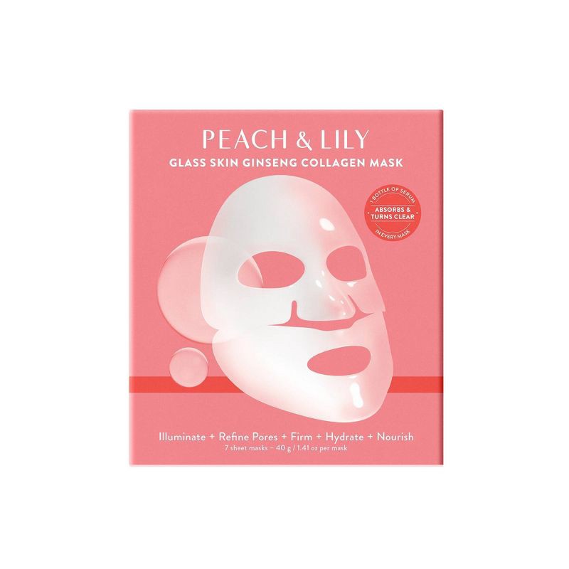 slide 2 of 9, Peach & Lily Glass Skin Ginseng Collagen Mask Set - 7ct - Ulta Beauty, 7 ct