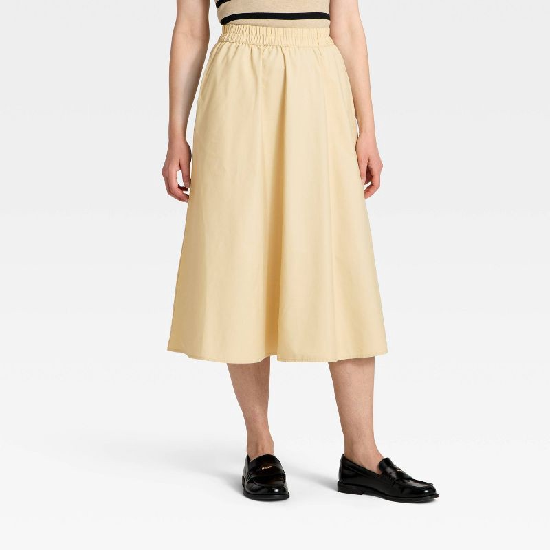 slide 1 of 3, Women's Midi Skirt - A New Day™ Cream XL, 1 ct