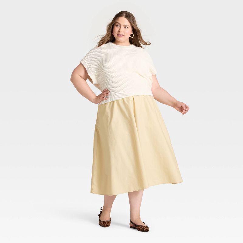 slide 3 of 3, Women's Midi Skirt - A New Day™ Cream XXL, 1 ct