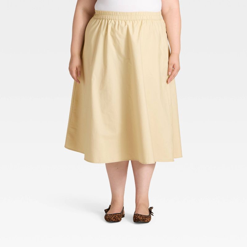 slide 1 of 3, Women's Midi Skirt - A New Day™ Cream XXL, 1 ct