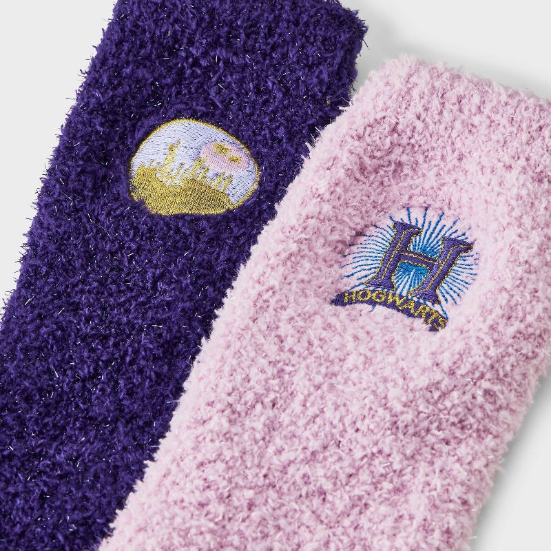 slide 3 of 4, Women's Harry Potter Snow Globe Box of Cozy Embroidered Crew Socks - Purple 4-10, 1 ct