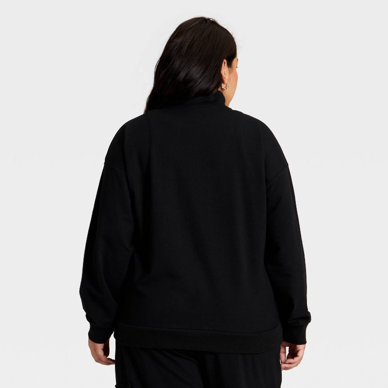 slide 2 of 3, Women's French Terry Pullover Sweatshirt - Ava & Viv™ Black 3X, 1 ct