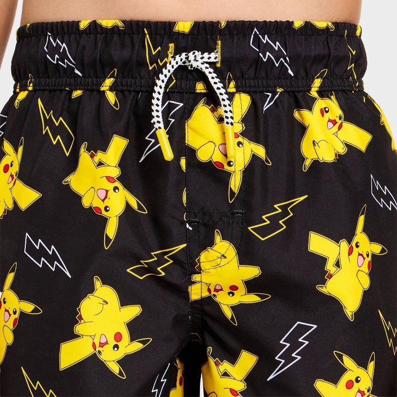 slide 3 of 3, Boys' Pokemon Swim Shorts - Black XS, 1 ct