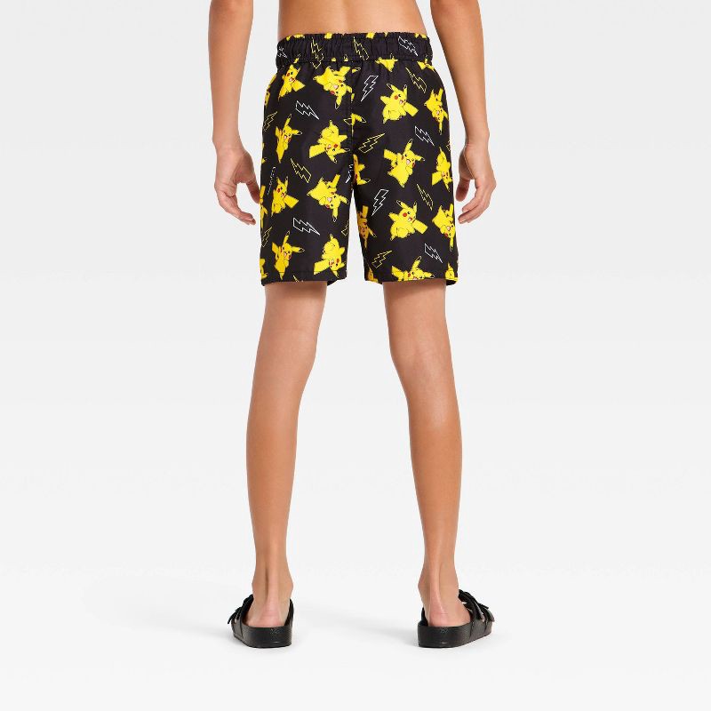 slide 2 of 3, Boys' Pokemon Swim Shorts - Black S, 1 ct