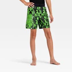 Boys' Minecraft Swim Shorts - Green L