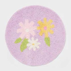 24" Round Easter Floral Bath Rug Lilac - Room Essentials™