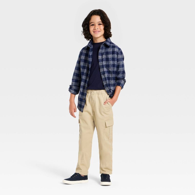 slide 3 of 3, Boys' Long Sleeve Solid T-Shirt - Cat & Jack™ Navy Blue S, 1 ct