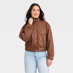 Women's Suede Fashion Jacket - Universal Thread™ Rust XL
