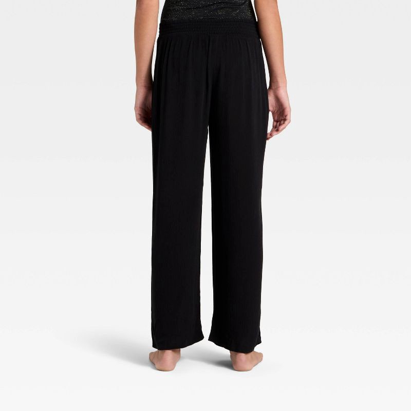 slide 2 of 3, Girls' Solid Gauze Pants Swimsuit Cover-Up - art class™ Black M, 1 ct