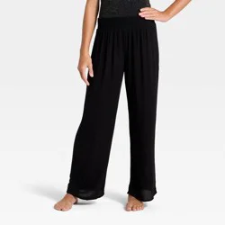 Girls' Solid Gauze Pants Swimsuit Cover-Up - art class™ Black M