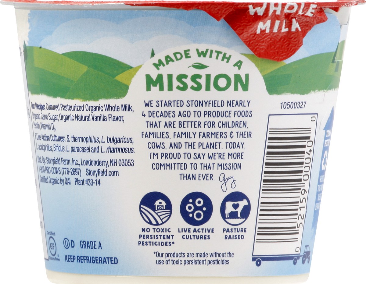 slide 3 of 10, Stonyfield Organic Whole Milk Vanilla Yogurt 5.3 oz, 5.3 oz