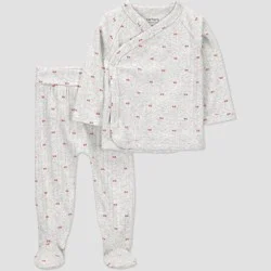 Carter's Just One You® Baby 2pc Valentines' Day Neutral Cardigan Set - Gray 3M