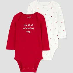 Carter's Just one you® Baby 2pk My First Valentines Day Bodysuit - Red/White 3M