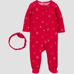Carter's Just one you® Baby Girls' Valentine's Day Sleep N' Play with Headband - Red 6M
