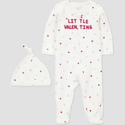 Carter's Just One You® Baby Boys' Little Valentine Sleep N' Play with Hat - White 9M