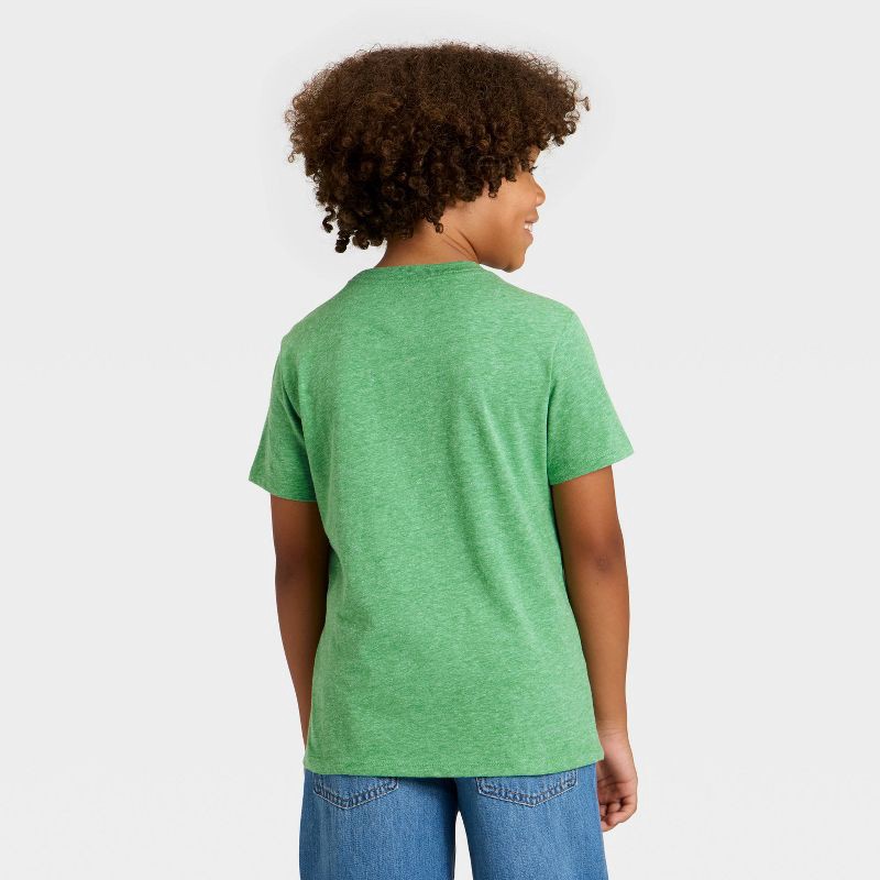 slide 3 of 3, Boys' Short Sleeve Pocket T-Shirt - Cat & Jack™ Emerald Green S, 1 ct
