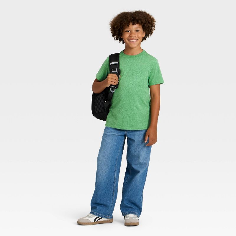 slide 3 of 3, Boys' Short Sleeve Pocket T-Shirt - Cat & Jack™ Emerald Green M, 1 ct