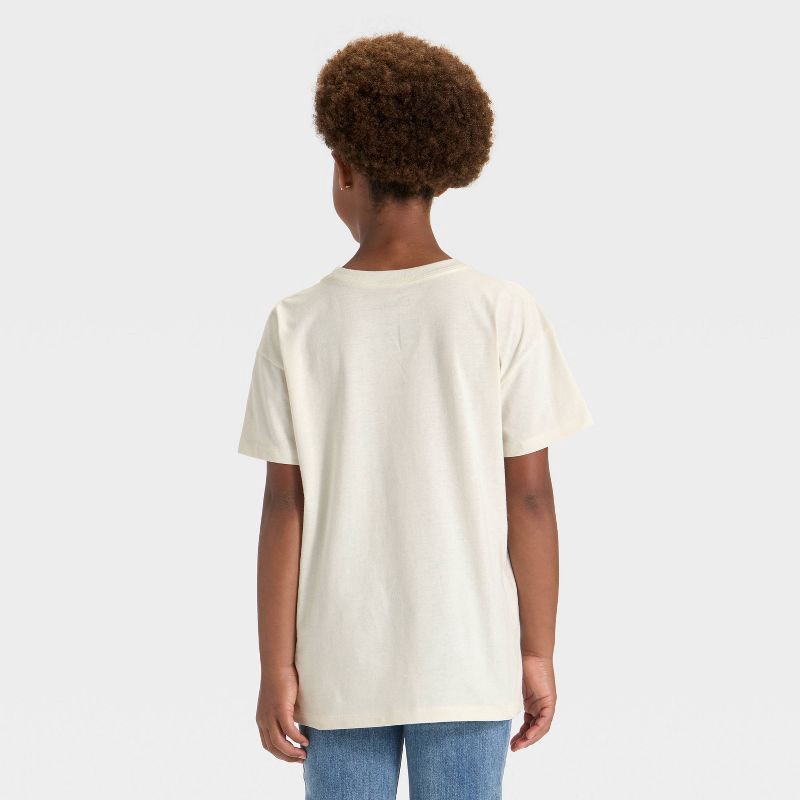 slide 3 of 4, Girls' Bambi Boxy Short Sleeve Graphic T-Shirt - Cream M, 1 ct