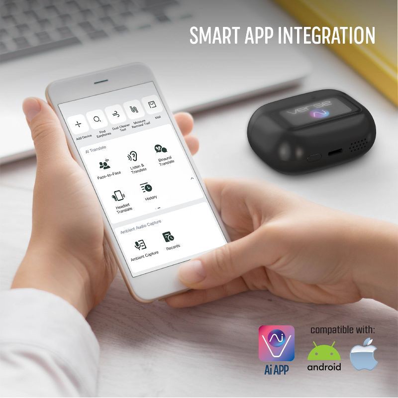 slide 8 of 11, Verse.ai Language Translation Earbuds - White, 1 ct