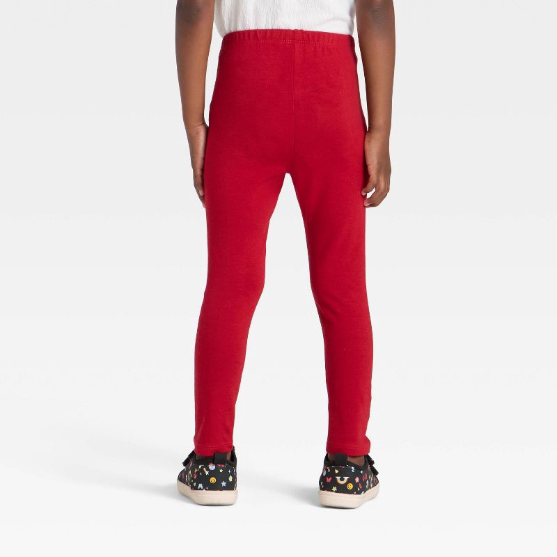 slide 2 of 3, Toddler Girls' Solid Knit Leggings - Cat & Jack™ Dark Red 12M, 1 ct