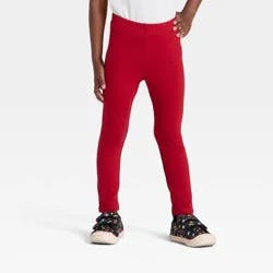 Toddler Girls' Solid Knit Leggings - Cat & Jack™ Dark Red 3T