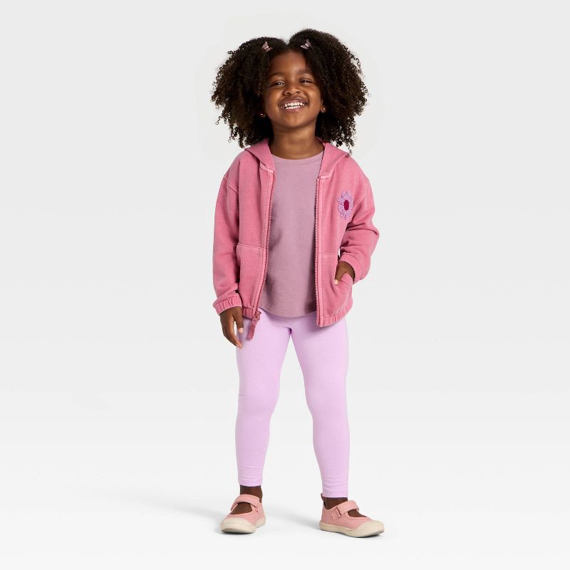 slide 3 of 3, Toddler Girls' Solid Knit Leggings - Cat & Jack™ Lilac Purple 18M, 1 ct