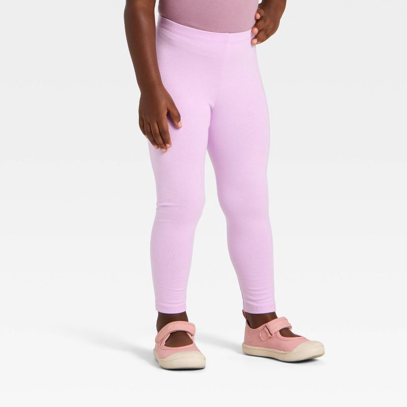 slide 1 of 3, Toddler Girls' Solid Knit Leggings - Cat & Jack™ Lilac Purple 3T, 1 ct