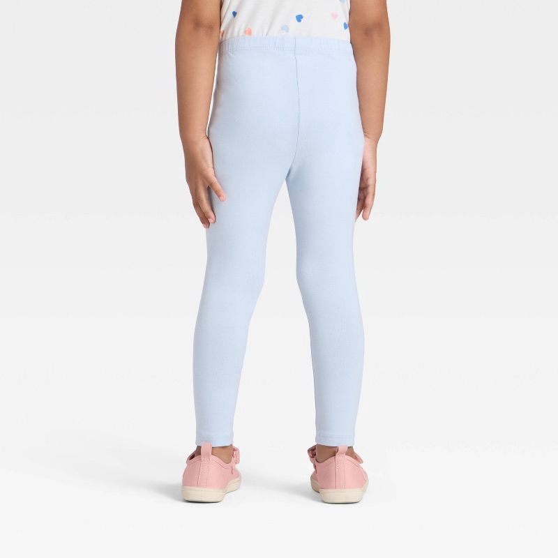 slide 2 of 3, Toddler Girls' Solid Knit Leggings - Cat & Jack™ Blue 3T, 1 ct
