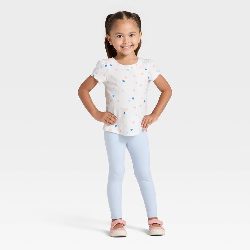 slide 3 of 3, Toddler Girls' Solid Knit Leggings - Cat & Jack™ Blue 4T, 1 ct