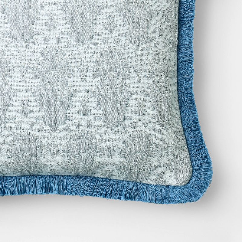 slide 3 of 4, Threshold designed w/Studio McGee Lumbar Woven Shell Block with Fringe Edge Throw Pillow Bue - Threshold™ designed with Studio McGee, 1 ct