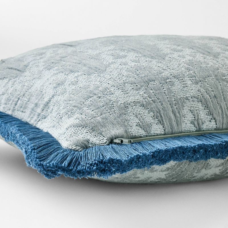 slide 4 of 4, Threshold designed w/Studio McGee Lumbar Woven Shell Block with Fringe Edge Throw Pillow Bue - Threshold™ designed with Studio McGee, 1 ct
