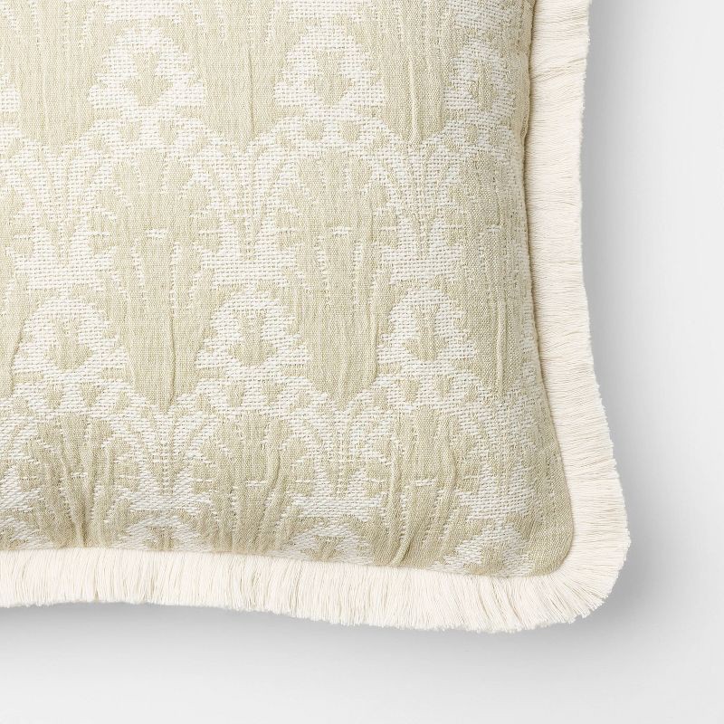 slide 3 of 4, Threshold designed w/Studio McGee Lumbar Woven Shell Block with Fringe Edge Throw Pillow Natural - Threshold™ designed with Studio McGee, 1 ct