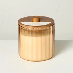 Hearth & Hand with Magnolia 2 Wick Glass with Wooden Lid Pampas Jar Candle Tan 12oz - Hearth & Hand™ with Magnolia