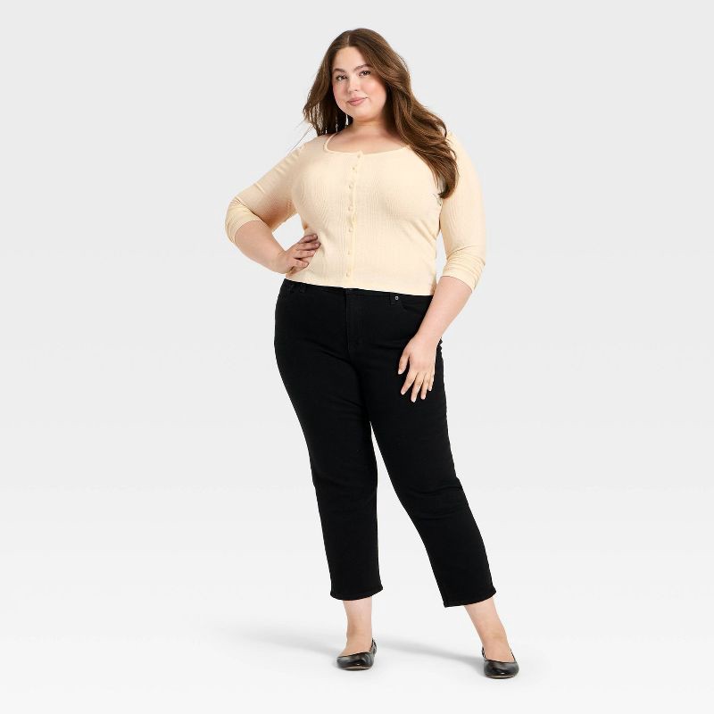 slide 2 of 3, Women's Button-Down Knit Cardigan - Universal Thread™ Cream XXL, 1 ct