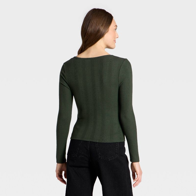 slide 2 of 4, Women's Button-Down Knit Cardigan - Universal Thread™ Dark Green L, 1 ct