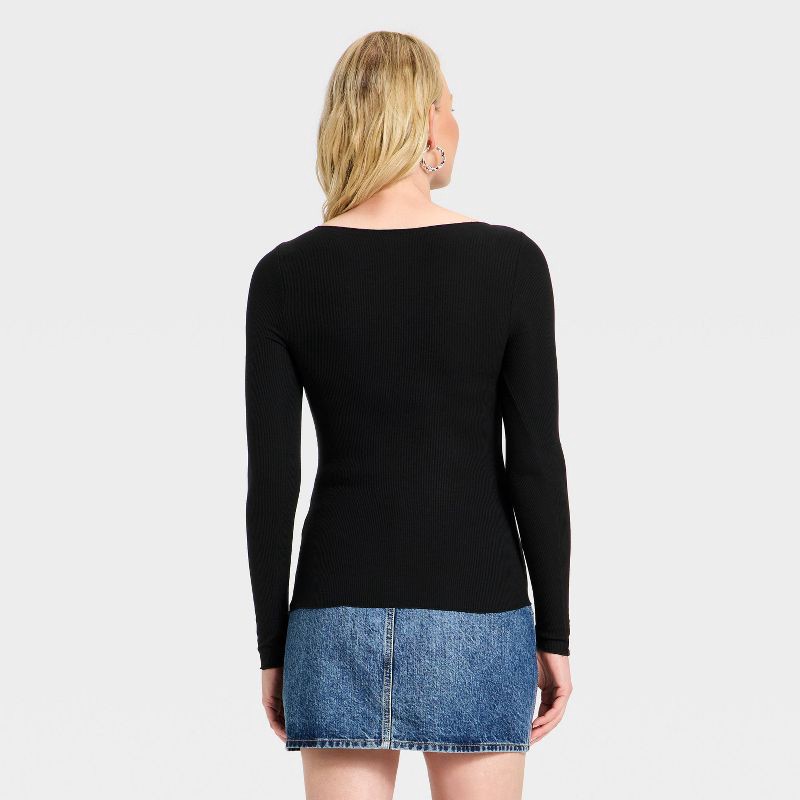 slide 2 of 4, Women's Long Sleeve Blouse - Universal Thread™ Black S, 1 ct