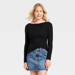 Women's Long Sleeve Blouse - Universal Thread™ Black XL