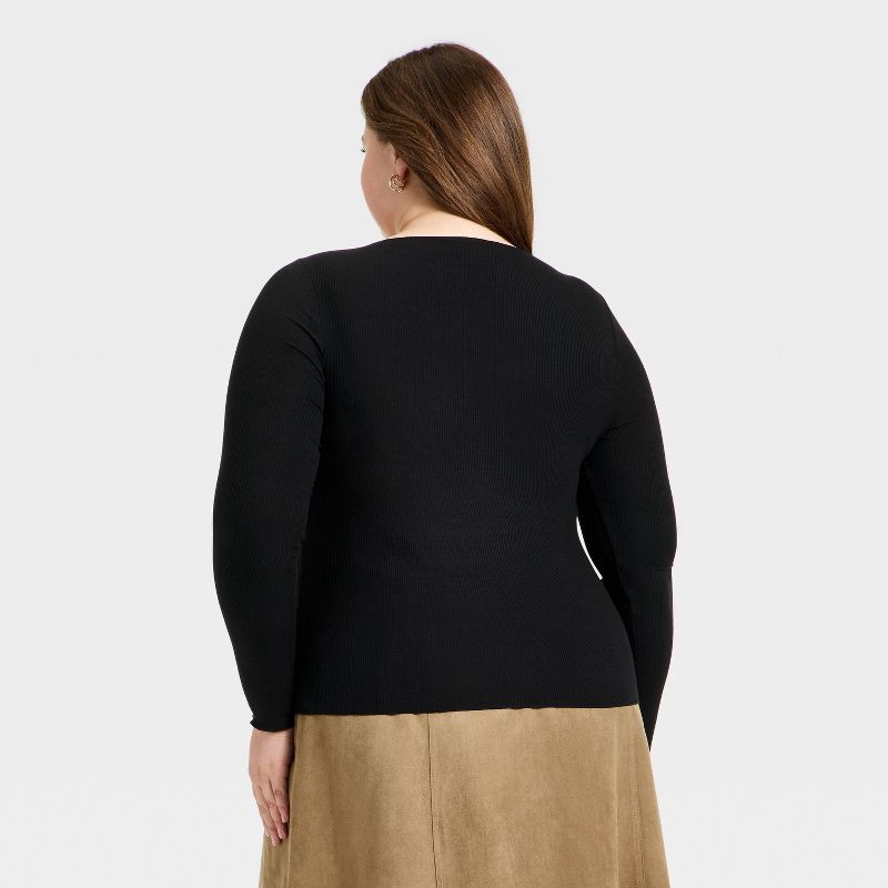 slide 2 of 3, Women's Long Sleeve Blouse - Universal Thread™ Black XXL, 1 ct