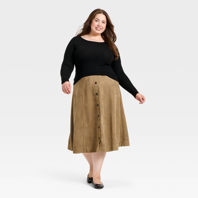 slide 3 of 3, Women's Long Sleeve Blouse - Universal Thread™ Black XXL, 1 ct