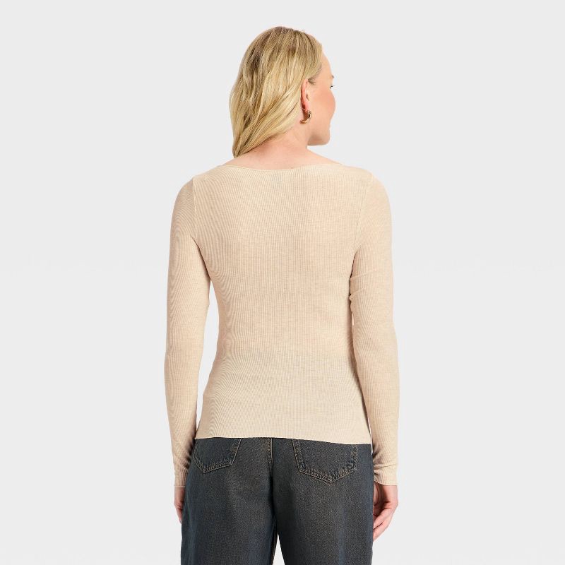 slide 2 of 4, Women's Long Sleeve Blouse - Universal Thread™ Oatmeal L, 1 ct