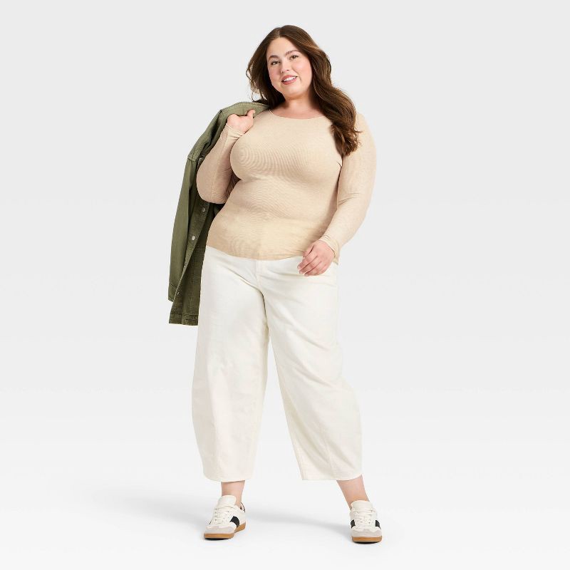 slide 3 of 3, Women's Long Sleeve Blouse - Universal Thread™ Oatmeal XXL, 1 ct