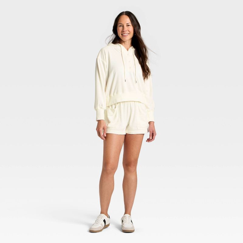 slide 3 of 3, Women's Hooded Sweatshirt - Universal Thread™ Cream L, 1 ct