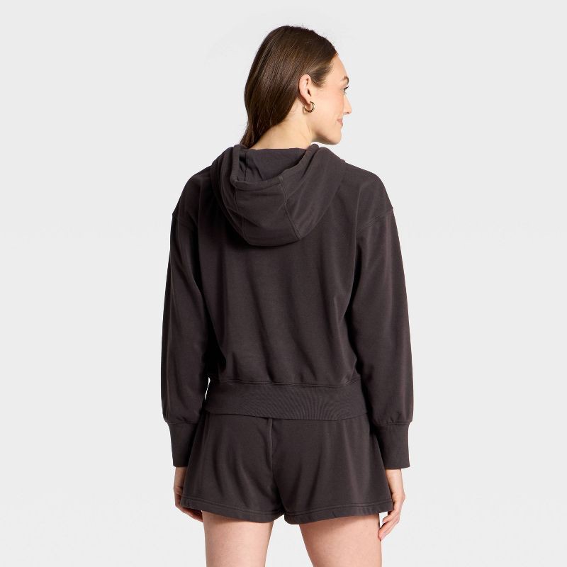 slide 2 of 3, Women's Hooded Sweatshirt - Universal Thread™ Black S, 1 ct