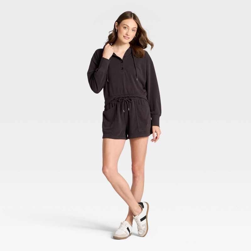 slide 3 of 3, Women's Hooded Sweatshirt - Universal Thread™ Black L, 1 ct